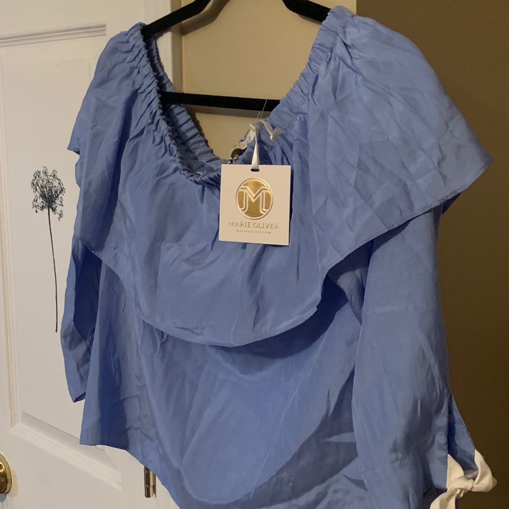 Marie Oliver Silk off the Shoulder Blouse